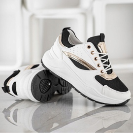 Ideal Shoes Stylowe Sneakersy Sportowe białe czarne 4