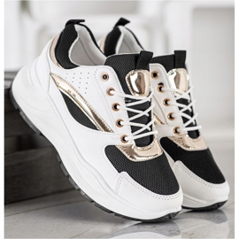 Ideal Shoes Stylowe Sneakersy Sportowe białe czarne 5