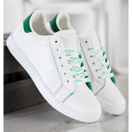 SHELOVET Modne Buty Sportowe białe zielone 4