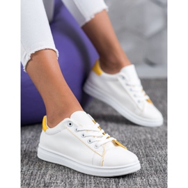 SHELOVET Klasyczne Buty Sportowe białe żółte 1