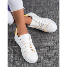SHELOVET Klasyczne Buty Sportowe białe żółte 2