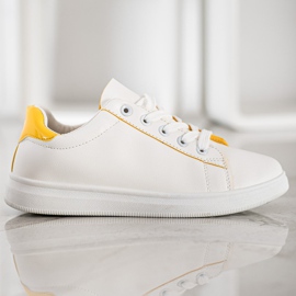 SHELOVET Klasyczne Buty Sportowe białe żółte 3