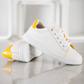 SHELOVET Klasyczne Buty Sportowe białe żółte 4