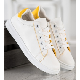 SHELOVET Klasyczne Buty Sportowe białe żółte 5