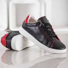 SHELOVET Klasyczne Buty Sportowe czarne czerwone 3