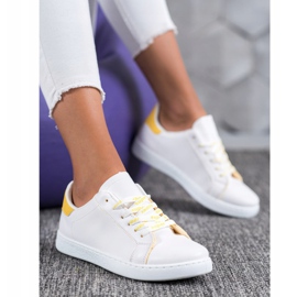 SHELOVET Modne Buty Sportowe białe żółte 1