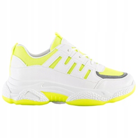 SHELOVET Wygodne Sneakersy Z Siateczką białe żółte 7