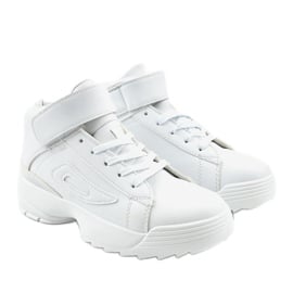 Białe sneakersy sportowe z eko-skóry B-05 3