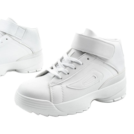 Białe sneakersy sportowe z eko-skóry B-05 4