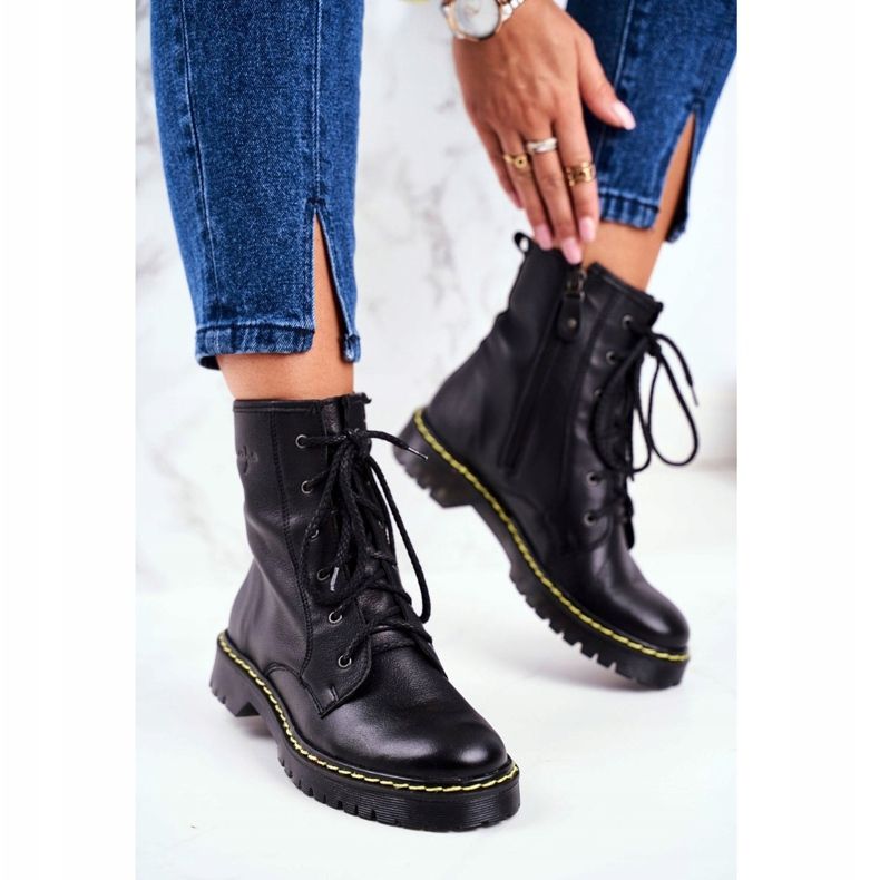 Damskie Botki Glany Workery Maciejka Czarne 01609-33/00-6 1