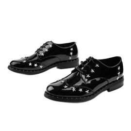 Czarne półbuty damskie C18-37117 2