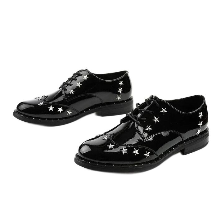 Czarne półbuty damskie C18-37117 2