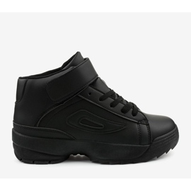 Czarne sneakersy sportowe z eko-skóry B-05 4
