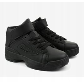 Czarne sneakersy sportowe z eko-skóry B-05 3