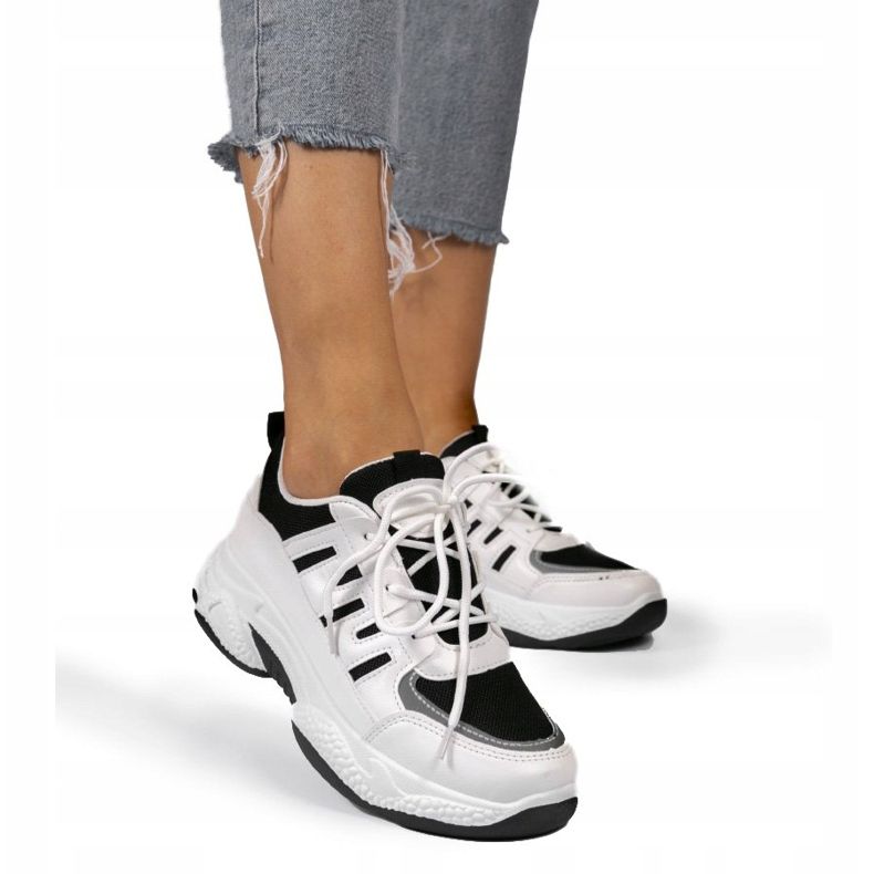 Czarne modne obuwie sportowe BH-001 białe 2