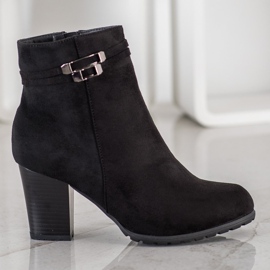 Goodin Czarne Botki Z Ozdobnym Paskiem 2