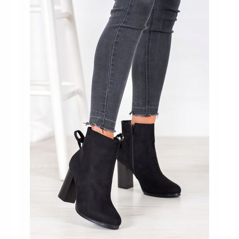 Goodin Botki Z Ozdobnym Wiązaniem czarne 2