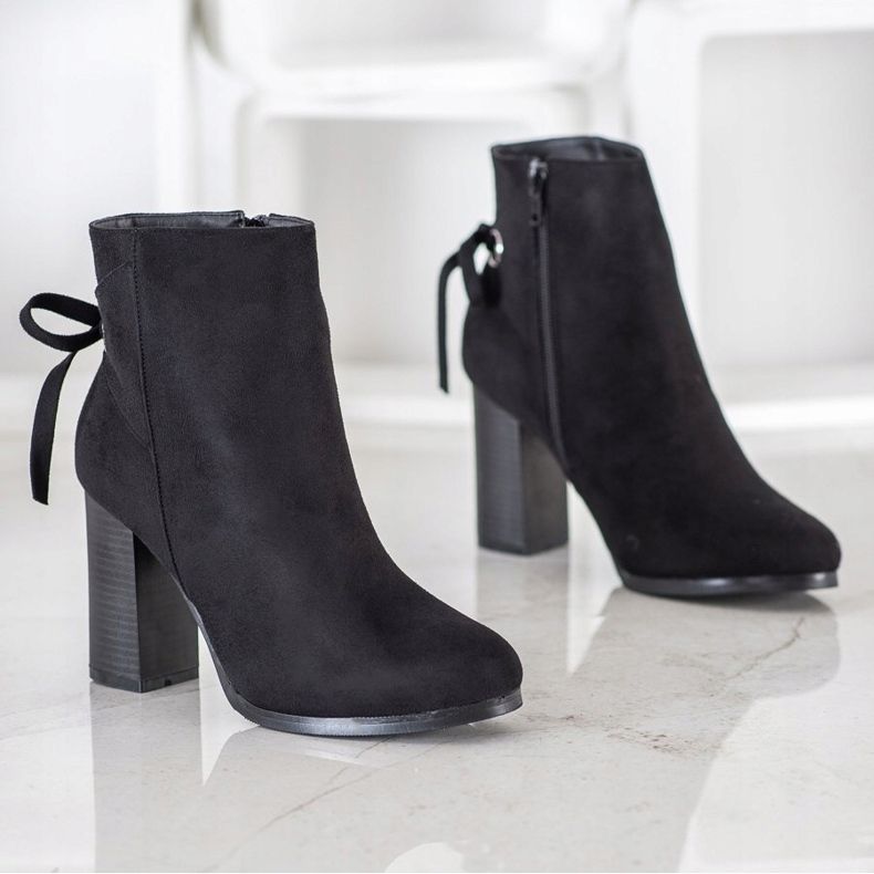 Goodin Botki Z Ozdobnym Wiązaniem czarne 1