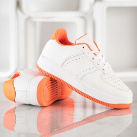 SHELOVET Sneakersy Na Platformie białe 1