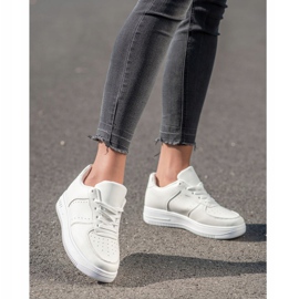 SHELOVET Sneakersy Na Platformie białe 5
