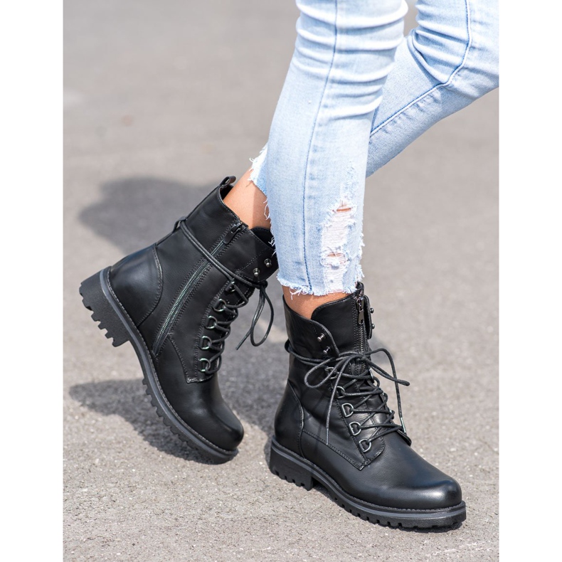 Queentina Wysokie Czarne Workery 1