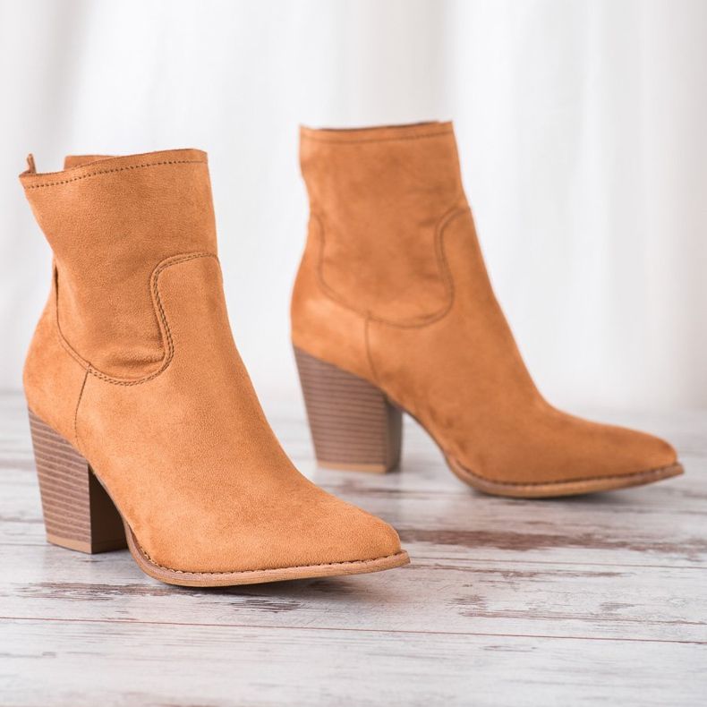 Erynn Wysokie Botki Kowbojki brązowe 1