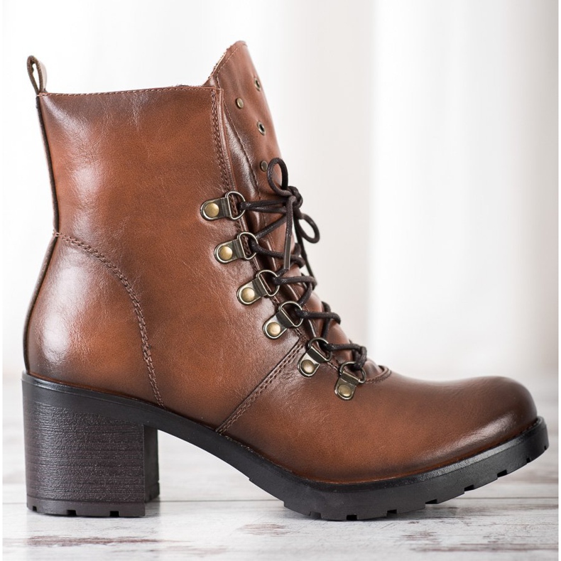 Workery Na Słupku VINCEZA brązowe 2