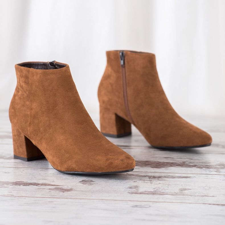 Klasyczne Botki VINCEZA brązowe 1