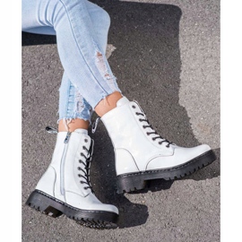 Skórzane Workery VINCEZA białe 1