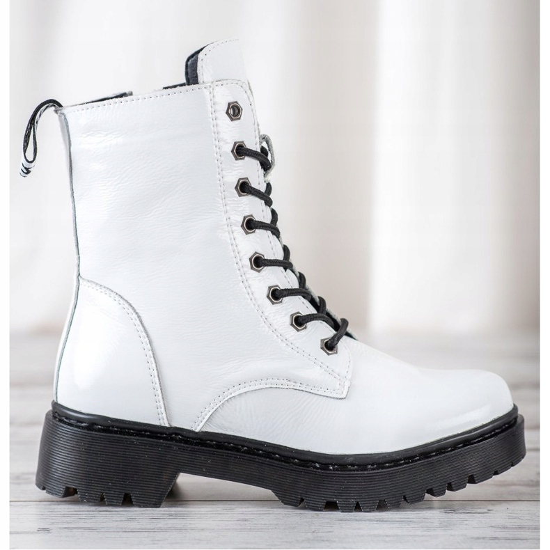 Skórzane Workery VINCEZA białe 2