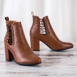 Botki Z Wycięciem VINCEZA brązowe 1