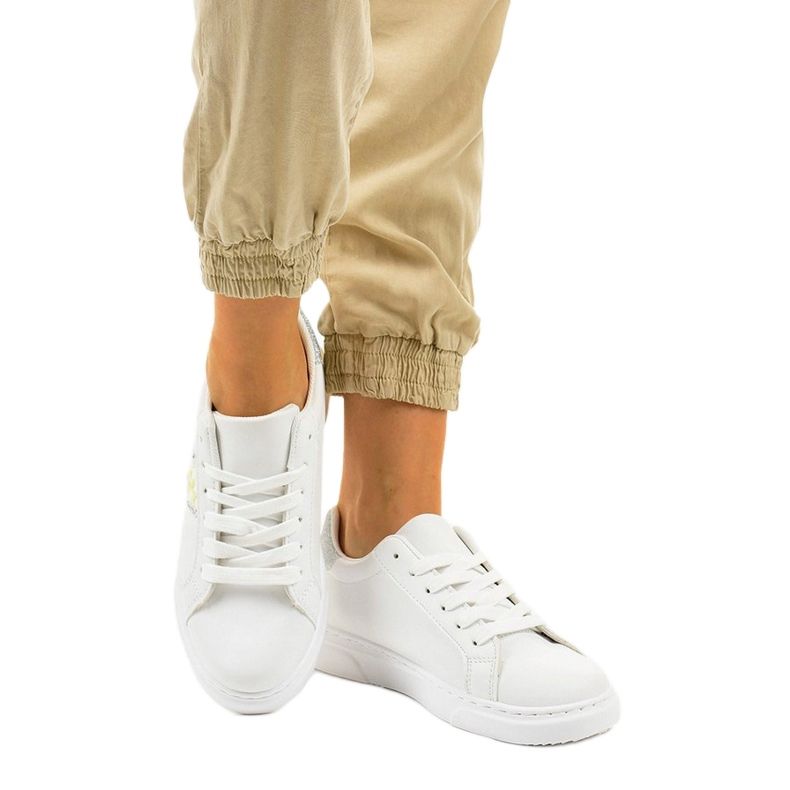 Białe klasyczne tenisówki BK929-19 srebrny 1