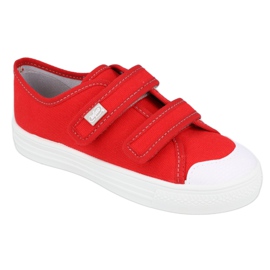Befado obuwie dziecięce 440X012 białe czerwone 1
