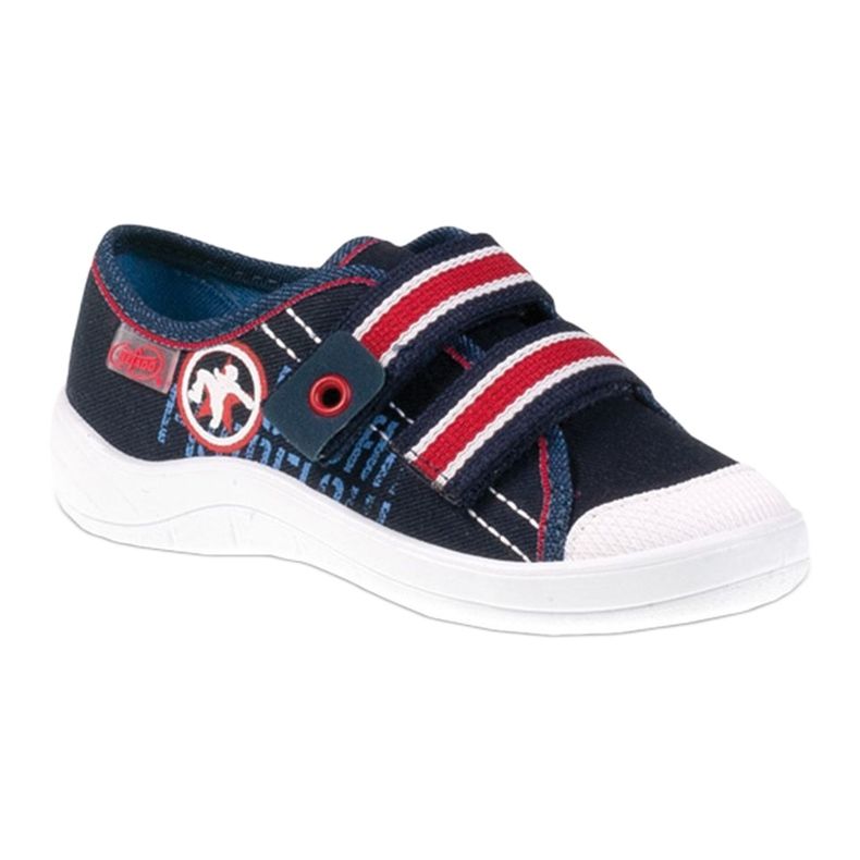 Kapcie trampki chłopięce Befado 672x058 białe czerwone granatowe 1