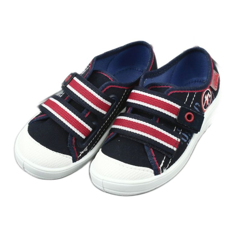 Kapcie trampki chłopięce Befado 672x058 białe czerwone granatowe 4