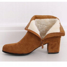 Botki na niskim obcasie camel L7196A Camel brązowe 1