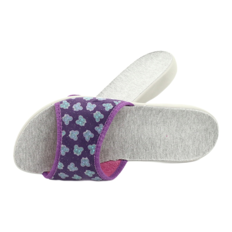 Befado obuwie damskie pu 300D042 fioletowe niebieskie szare 5