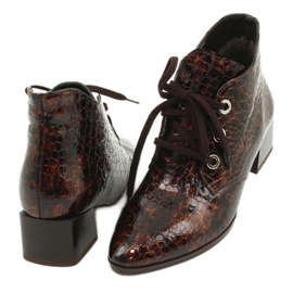 Gamis Botki wężowe lakierowane 4055 brązowe 3