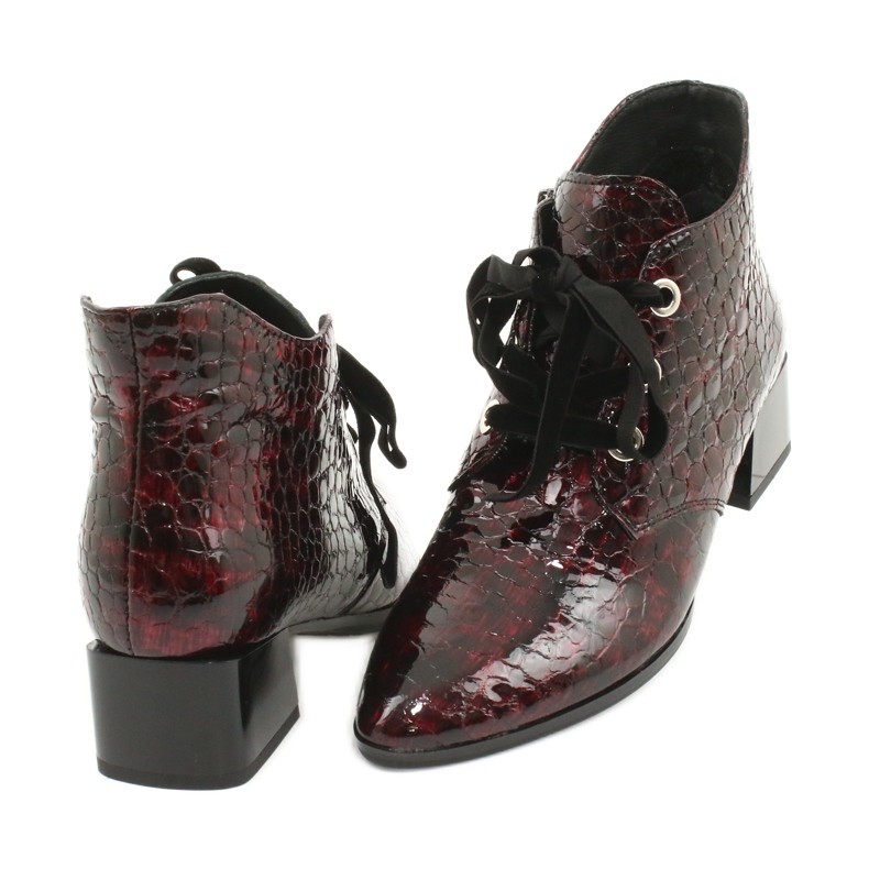 Gamis Botki wężowe lakierowane 4055 czarne czerwone 3