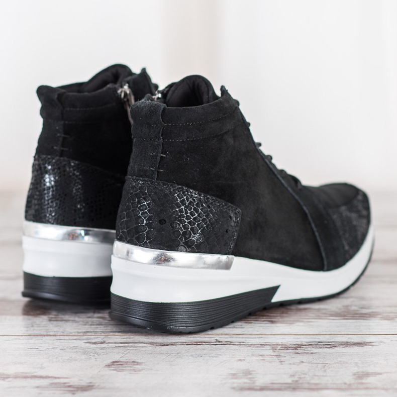 Filippo Sznurowane Botki Ze Skóry czarne 1