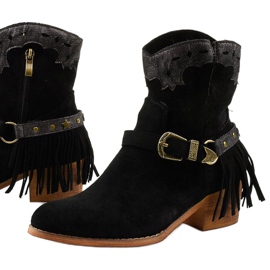 Czarne zamsz botki na słupku gwiazdka Generational 1