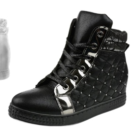 Czarne sneakersy na koturnie R468-2 1