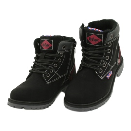 Dziecięce traperki wiązane na suwak czarne Lee Cooper 2