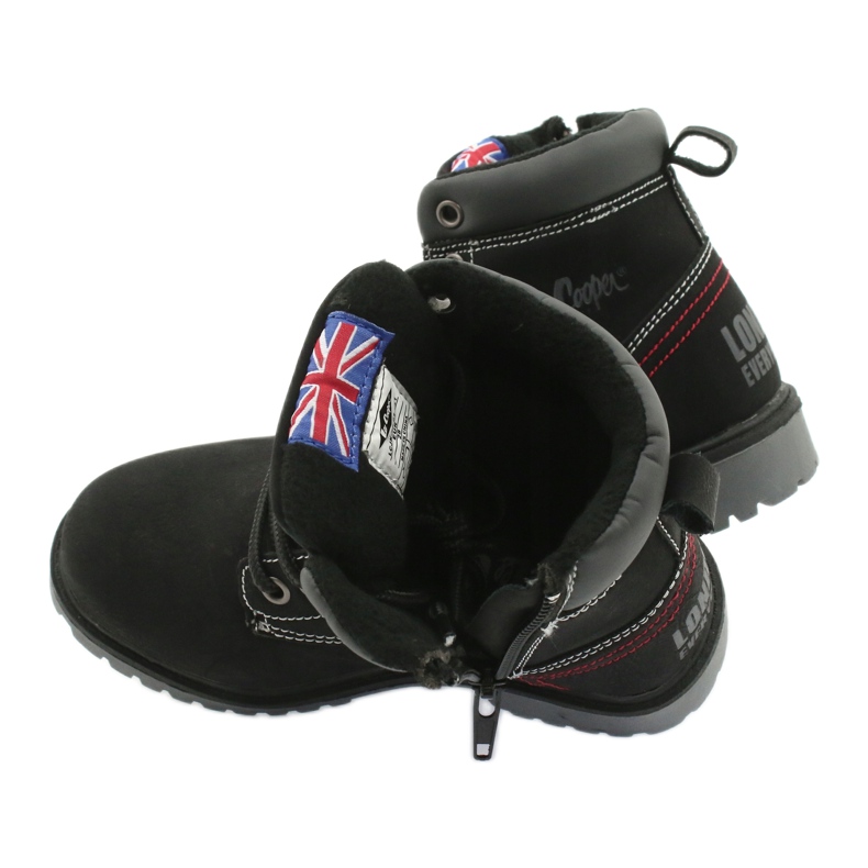 Dziecięce traperki wiązane na suwak czarne Lee Cooper 4