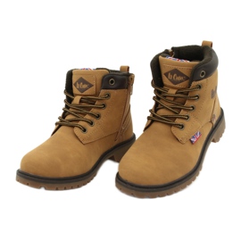 Lee Cooper KID CAMEL Traperki wiązane na suwak żółte 2
