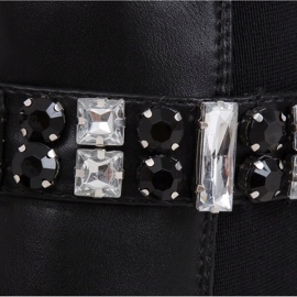 Botki ozdobione kamieniami czarne CH19176 Black 1