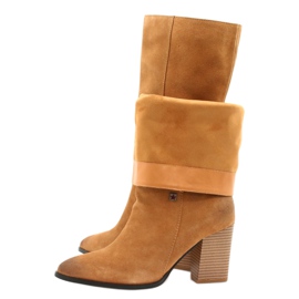 Zamszowe Kowbojki Big Star GG274345 Camel brązowe żółte 4