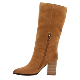 Zamszowe Kowbojki Big Star GG274345 Camel brązowe żółte 1