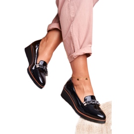 Vinceza Mokasyny Damskie Czarne Lakierowane Na Koturnie Abba szare 2