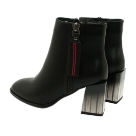 Damskie Stylowe Botki na słupku czarne Filippo DBT1548/20 BK 3